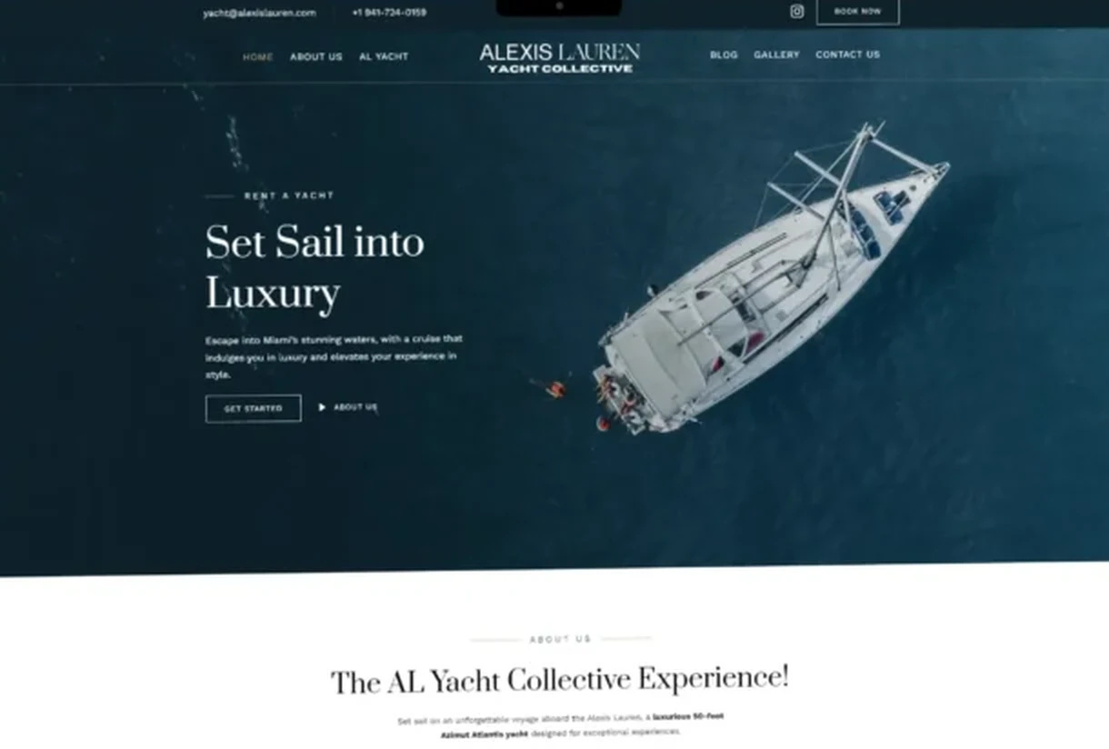 Alexis Lauren Yacht Collective website